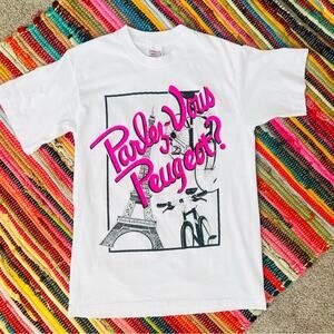 Vintage Peugeot Eiffel Tower French Single Stitch Tee Shirt